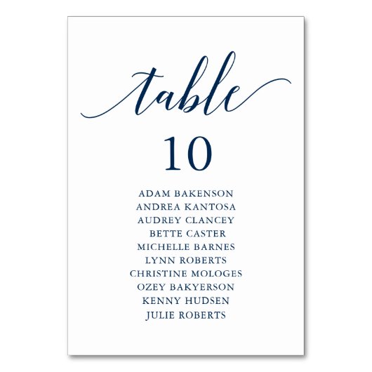 '結婚 Dinner, モダン Guest Seating Chart テーブルナンバー (正面)