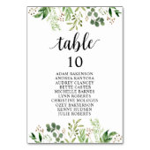 '結婚 Dinnery, Greenery Guests Cating Chart テーブルナンバー (裏面)