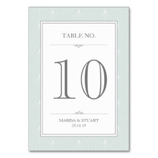 '結婚 GreenアールデコElegany Table Number Card テーブルナンバー