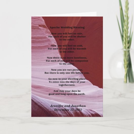 '結婚 Greeting Card Apache 賛美's Inside v2 カード (正面)