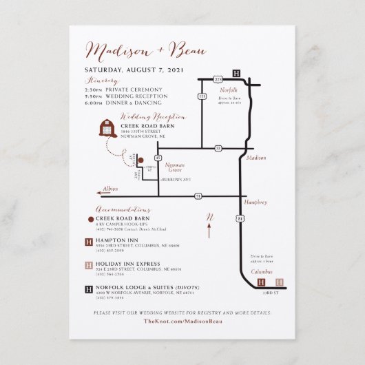 '結婚 Map Enclosure Card - カスタム for MADISON エンクロージャーカード (正面)