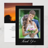 '結婚 Thank You Script エレガント 2 Photo Thank You サンキューカード (正面/裏面)
