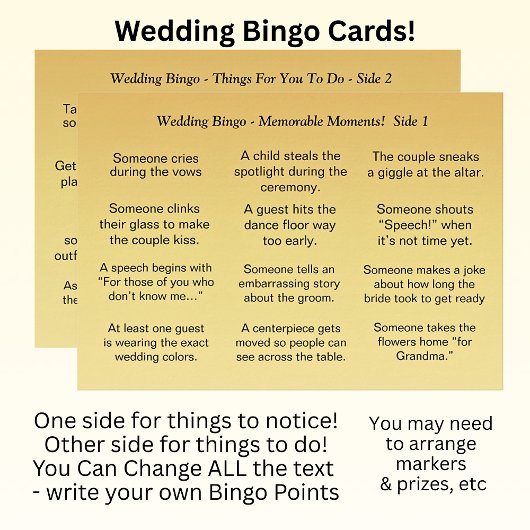結婚BINGO！ゲスト用ゲーム カード