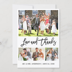 結婚Brush Script Love 感謝してい 4 Photo サンキューカード