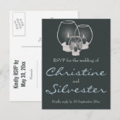 結婚Candlelightの結婚式RSVPポストカード インビテーションポストカード (正面/裏面)