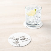 結婚chervilのグラフィックアート茶色の紙コースター ラウンドペーパーコースター (インサイチュ)