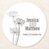 結婚chervilのグラフィックアート茶色の紙コースター ラウンドペーパーコースター (正面)