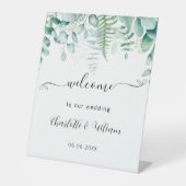 結婚eucalyptus greeneryスクリプト歓迎 台座サイン (正面)