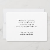 「結婚Photo Thank You Note」、「フェイク金ゴールド効果」 サンキューカード (裏面)