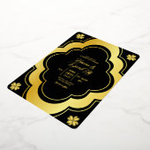 結婚s及びエレガントクラシックデザイン金箔メモリカード 箔招待状 (回転した状態)