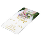 結婚s -カラフルのブーケ結婚付き花嫁 マグネット (左側)