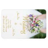 結婚s -カラフルのブーケ結婚付き花嫁 マグネット (横)