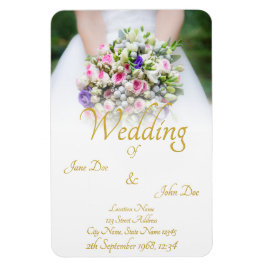 結婚s -カラフルのブーケ結婚付き花嫁 マグネット