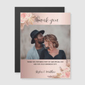 結婚s pampas grassバラ写真感謝していyou magnet マグネット招待状 (正面/裏面)