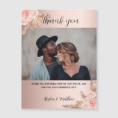 結婚s pampas grassバラ写真感謝していyou magnet マグネット招待状 (正面)
