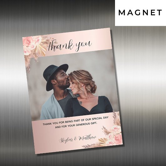結婚s pampas grassバラ写真感謝していyou magnet マグネット招待状