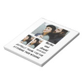 結婚s Thank Youカスタム 3 Photo Collage Notepad ノートパッド (回転)