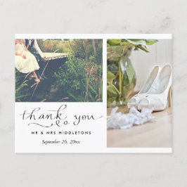 結婚s Thank Youタイポグラフィ | 2枚 ポストカード