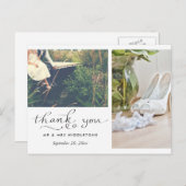 結婚s Thank Youタイポグラフィ | 2枚 ポストカード (正面/裏面)