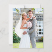 結婚s THANK YOUフォトシンプル型はっきりしたスタック サンキューカード (裏面)