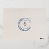 結婚s Thank Youヴィンテージアールヌーボーバイミュシャ 箔シーズンポストカード (裏面)