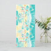 結婚s Thank You写真テンプレートティール(緑がかった色)カード (スタンド正面)