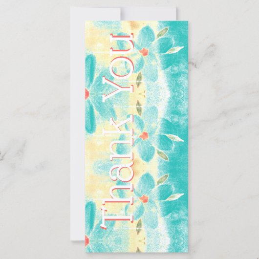 結婚s Thank You写真テンプレートティール(緑がかった色)カード (正面)