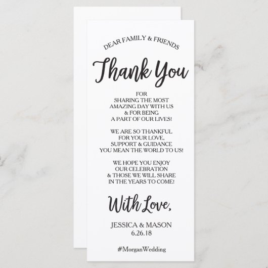 結婚s Thank You座席表- Hello Script (正面/裏面)