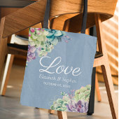 結婚s Thank You抱き枕水色の多肉植物 トートバッグ