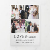 結婚s Thank You Arch Shapes Photo 三つ折りカード (カバー)