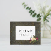 結婚s Thank You Chalkboard金ゴールドシルバースターズ ポストカード (スタンド正面)