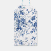 結婚s thank you giftラベル青ヴィンテージ花 ギフトタグ (裏面)