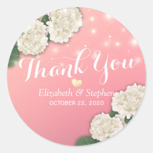 結婚s Thank You Hydrangea花束灯 ラウンドシール
