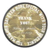 結婚s Thank You Namesカップル日付金ゴールドブライダル アイスホッケーパック (正面)