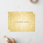 結婚s Thank You Noteゴールドフォイルスターズ紙吹雪 ノートカード (正面/裏面インサイチュ)