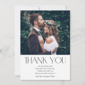 結婚s THANK YOU photo モダン serif cute エレガント サンキューカード (正面)