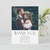 結婚s THANK YOU photo モダン serif cute エレガント サンキューカード (スタンド正面)