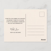 結婚s Thank You Water Color Scriptはがき ポストカード (裏面)