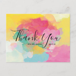 結婚s Thank You Water Color Scriptはがき ポストカード
