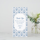 結婚s Thanks Chinoiserie Delft Blue Pattern サンキューカード (スタンド正面)