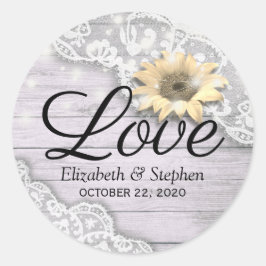 結婚s Thanks Lace Sunflower Wood String Light ラウンドシール