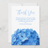 結婚s Thanks You Blue Hydrangea Flowers Card 招待状 (正面)