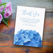 結婚s Thanks You Blue Hydrangea Flowers Card 招待状