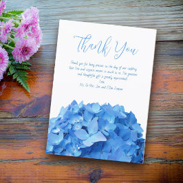 結婚s Thanks You Blue Hydrangea Flowers Card 招待状