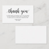 '結婚s Thanky シンプル モダン Script(ありがとう、スクリプト) エンクロージャーカード (正面/裏面)