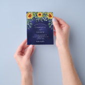 結婚sunflowers eucalyptus navy blue budget チラシ (手)