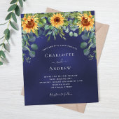結婚sunflowers eucalyptus navy blue budget チラシ