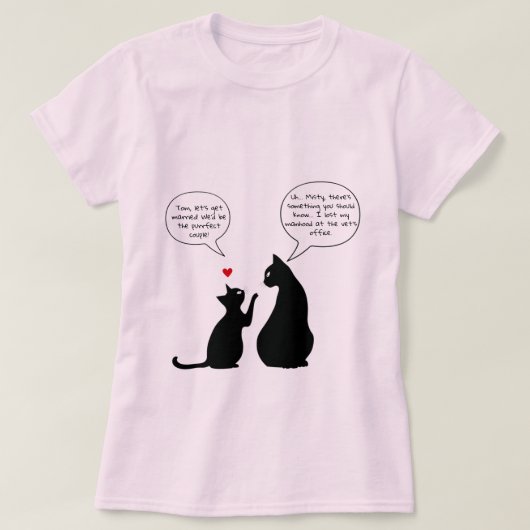 結婚Tシャツの話をしている猫たち Tシャツ (デザイン正面)
