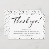 結婚THANK YOU BLACK ink書道水玉模様 サンキューカード (正面/裏面)