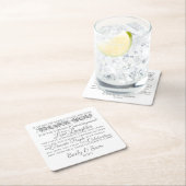 結婚Thank You Coasters スクエアペーパーコースター (インサイチュ)